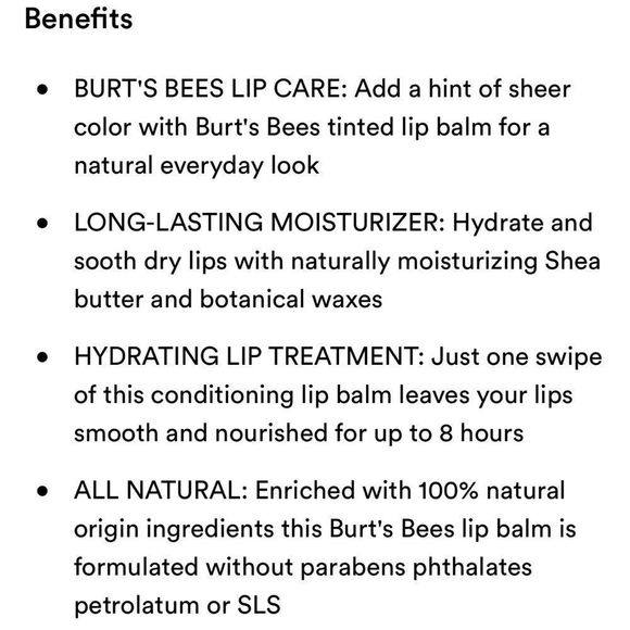 $4❤️🔥 Burt’s Bees Tinted Lip Balm RED DAHLIA NEW Gloss Treatment - Picture 6 of 7
